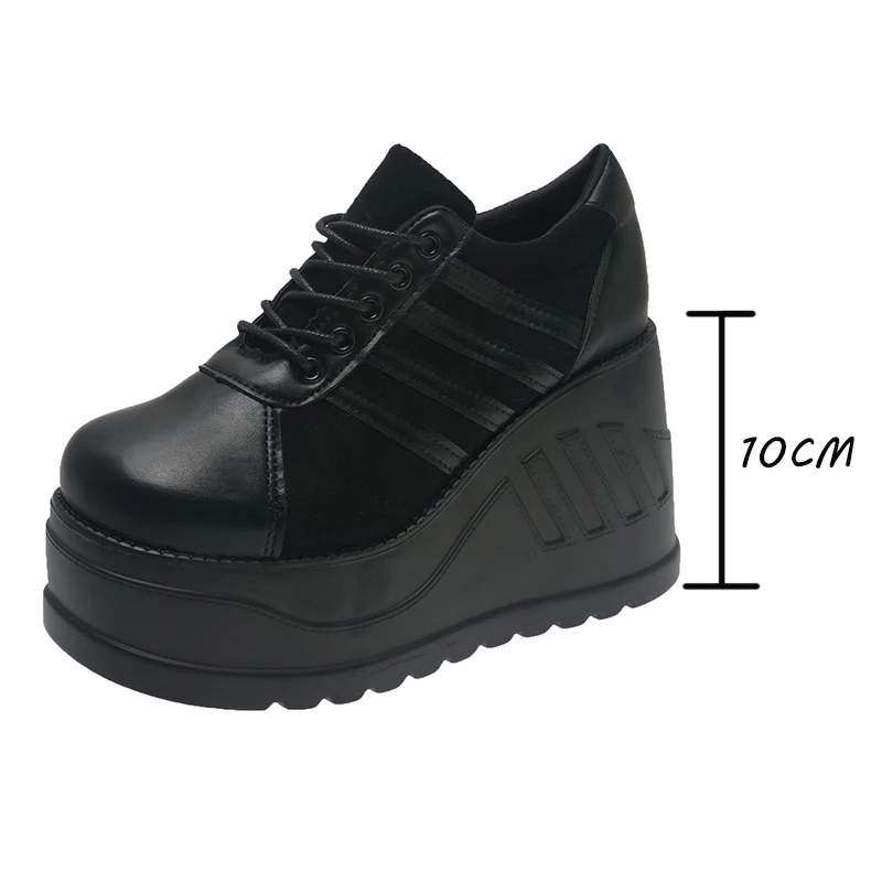 Street Fashion Goth - Big Size 35-43 Design nero Piattaforma