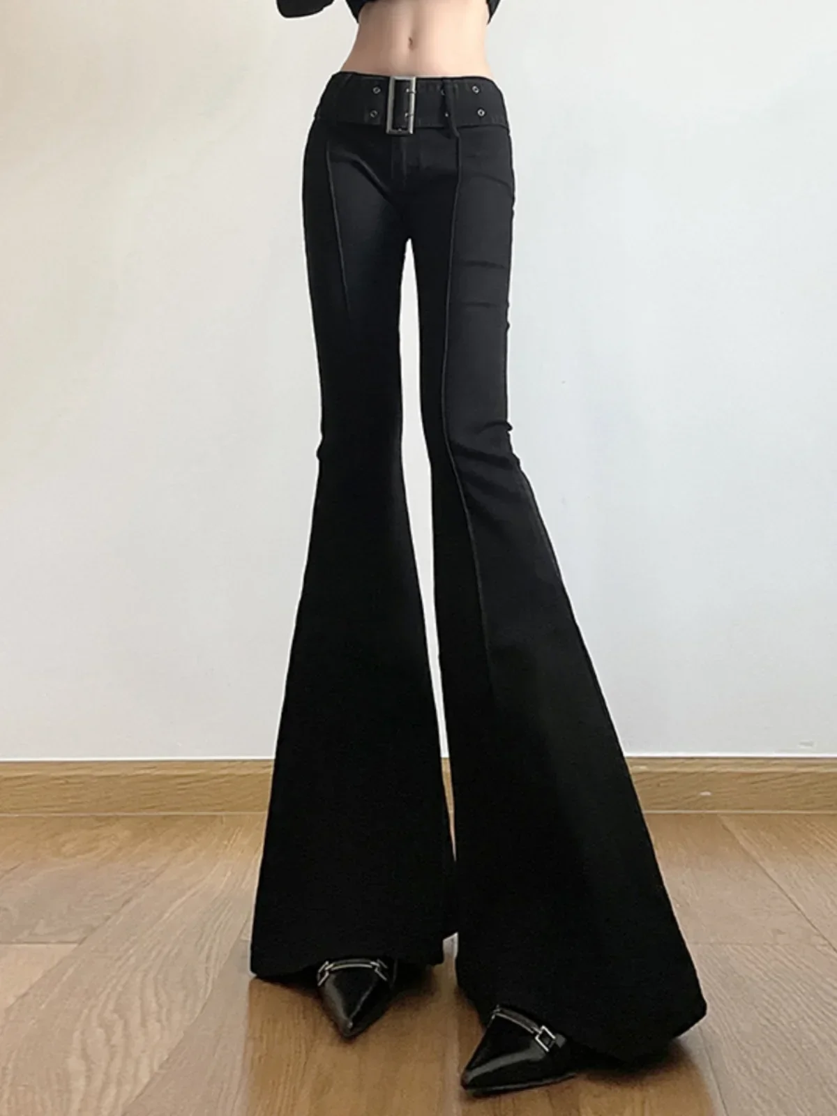Fashion Street Yoga - Jeans Neri da Donna a Zampa