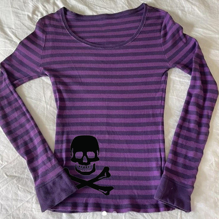 Top a maniche lunghe Y2k a rig - Street Fashion Goth recensione e prezzo