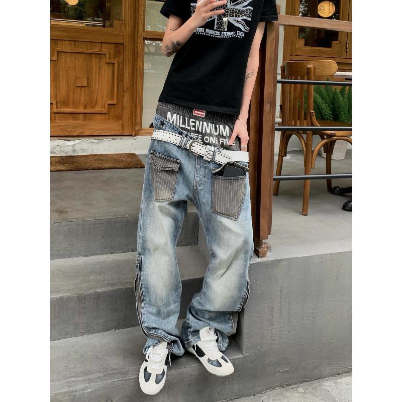 Jeans da Uomo con Design Patch - Street Fashion Style Male recensione e prezzo