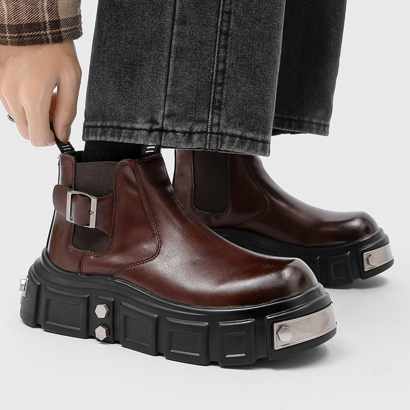 Stivali Chelsea da uomo in pel - Street Fashion Goth recensione e prezzo