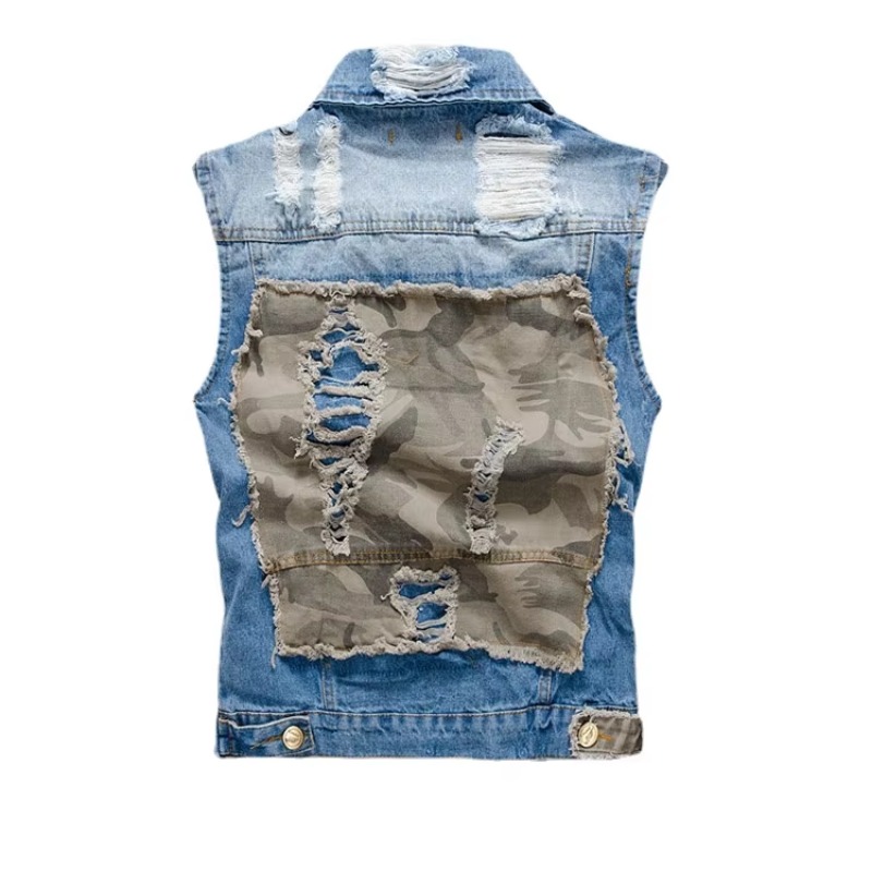 Gilet di jeans slim da uomo Gi - Street Fashion Style Male recensione e prezzo