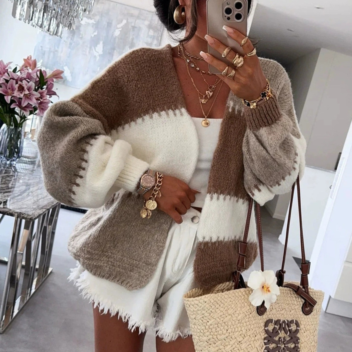 Cardigan patchwork color block - Street Fashion Winter 2025 recensione e prezzo